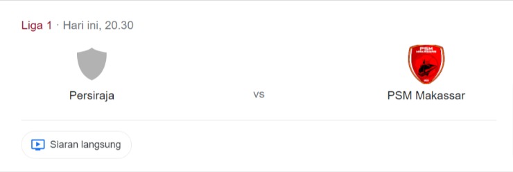 Jadwal siaran langsung BRI Liga 1 Persiraja Banda Aceh Vs PSM Makassar