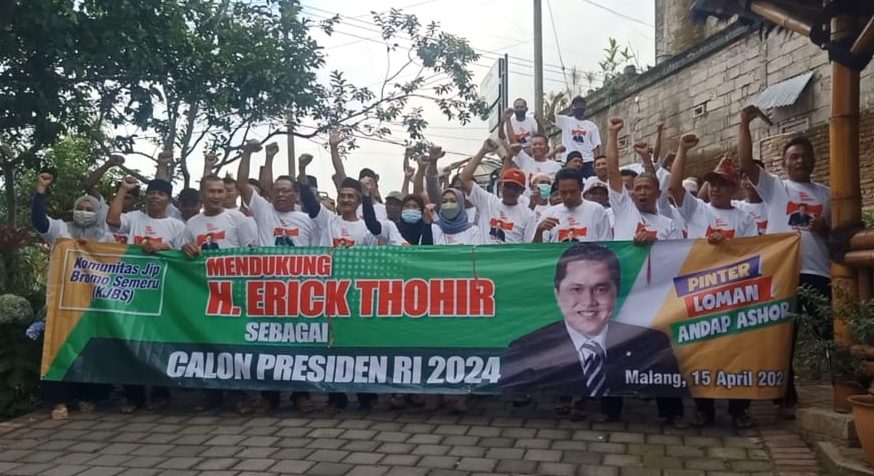 Komunitas Jip Bromo Semeru Malang Dukung Erick Thohir Jadi Capres 2024