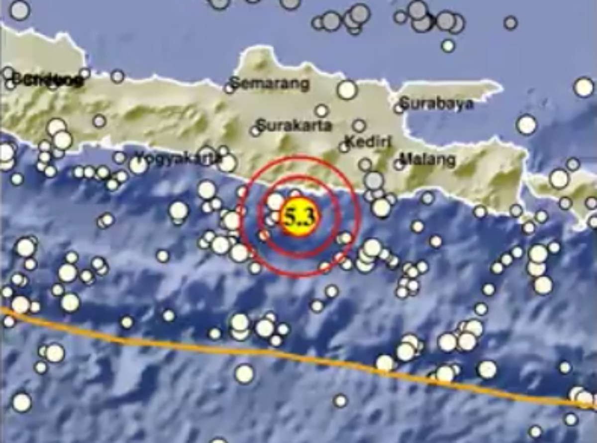 Gempa Pacitan Hari Ini Berkekuatan Magnitudo 5.3, Dirasakan di Jogja Hingga Malang