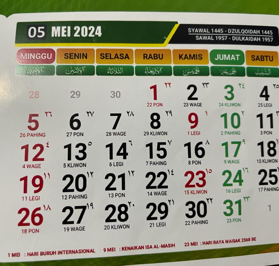 Tanggal Merah Bulan Mei 2024