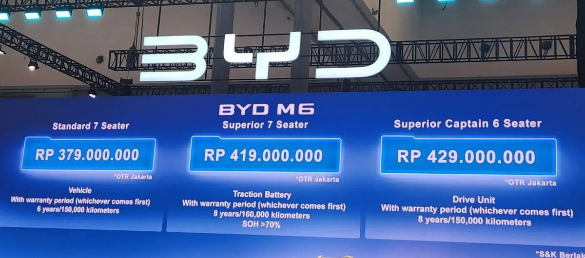 Harga BYD M6 Harga BYD M6