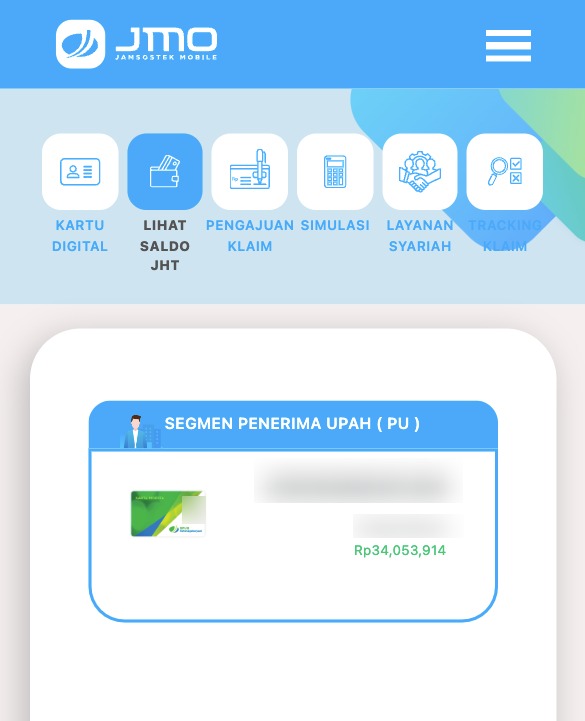 Saldo JHT Informasi saldo JHT