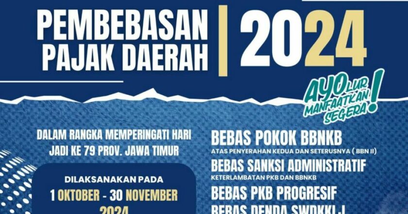 Catat Tanggalnya, Ini Pembebasan Pajak Daerah 2024 Khusus Warga Jatim